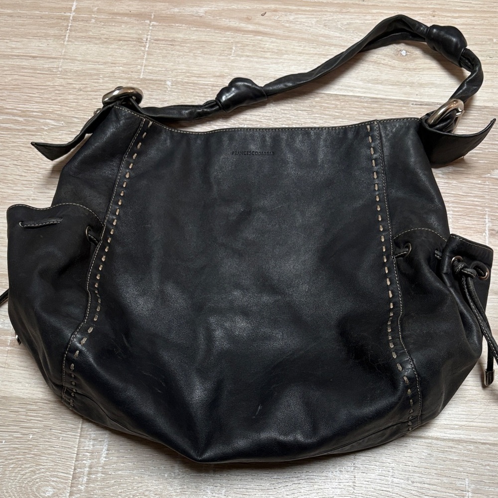 Francesco Biasia Black Leather Shoulder Bag